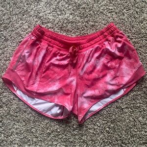 lululemon shorts pink tie-dye size 10